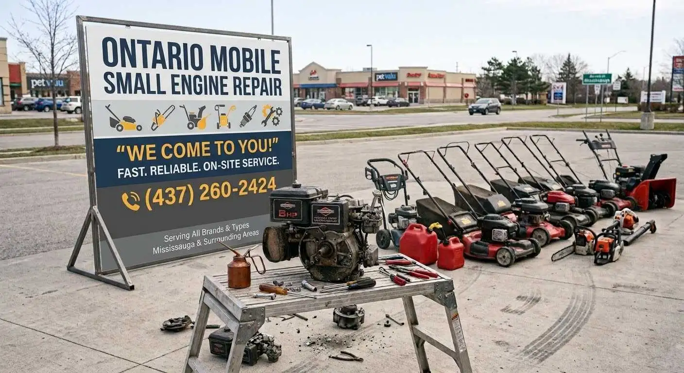 Ontario Mobile Small Engine Repair equipment and mobile service display